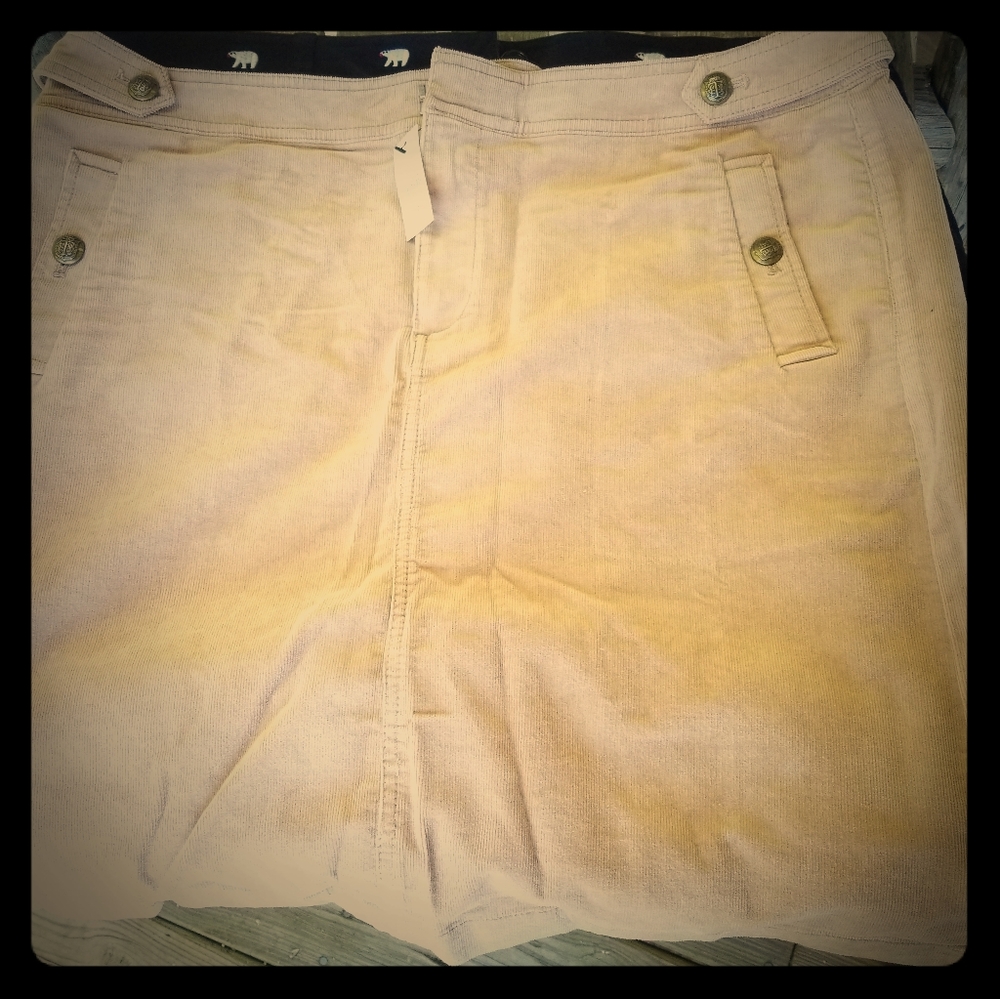 Talbots khaki corduroy skirt sz 16